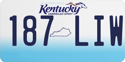 KY license plate 187LIW