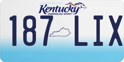 KY license plate 187LIX