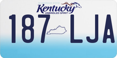 KY license plate 187LJA