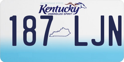 KY license plate 187LJN