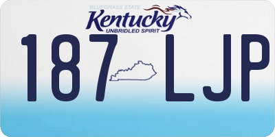 KY license plate 187LJP