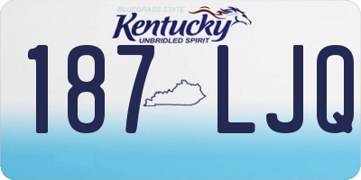 KY license plate 187LJQ