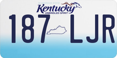 KY license plate 187LJR