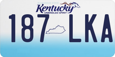 KY license plate 187LKA