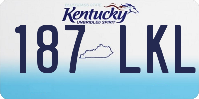 KY license plate 187LKL