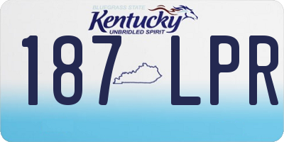 KY license plate 187LPR