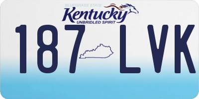 KY license plate 187LVK