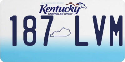 KY license plate 187LVM