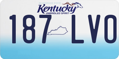 KY license plate 187LVO