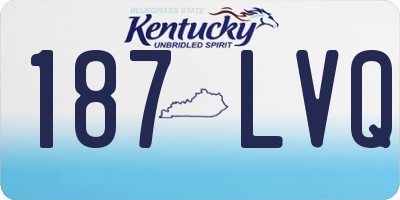 KY license plate 187LVQ