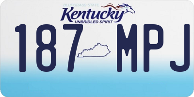 KY license plate 187MPJ