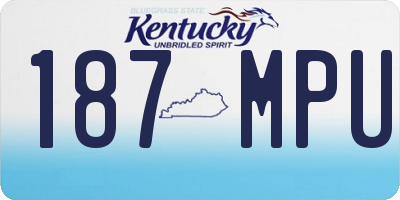KY license plate 187MPU