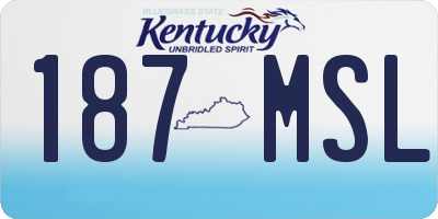 KY license plate 187MSL