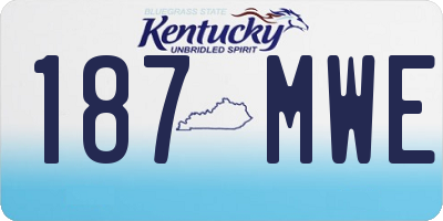 KY license plate 187MWE