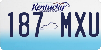 KY license plate 187MXU