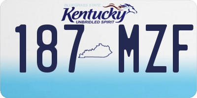 KY license plate 187MZF