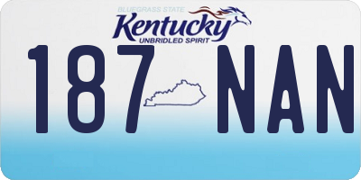 KY license plate 187NAN