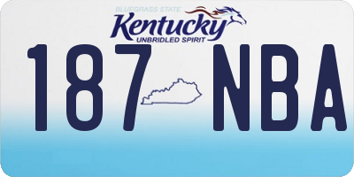 KY license plate 187NBA