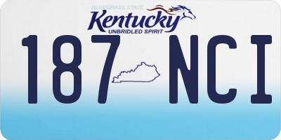 KY license plate 187NCI
