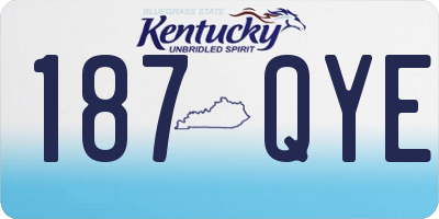 KY license plate 187QYE