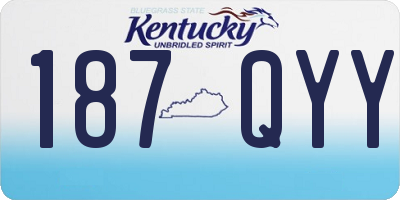 KY license plate 187QYY