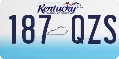 KY license plate 187QZS