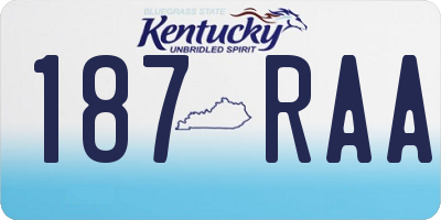 KY license plate 187RAA