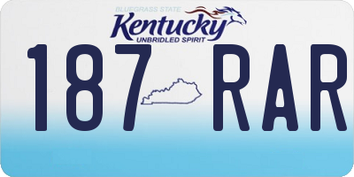 KY license plate 187RAR