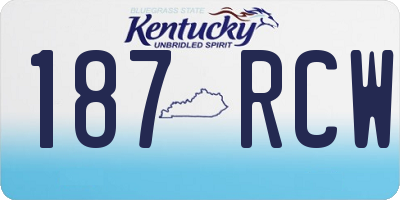 KY license plate 187RCW