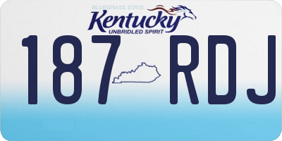 KY license plate 187RDJ