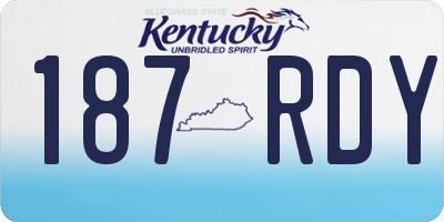 KY license plate 187RDY