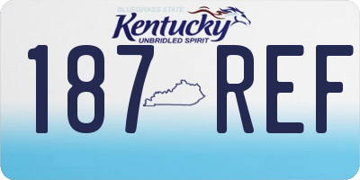 KY license plate 187REF