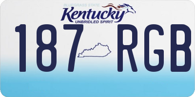 KY license plate 187RGB