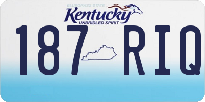KY license plate 187RIQ