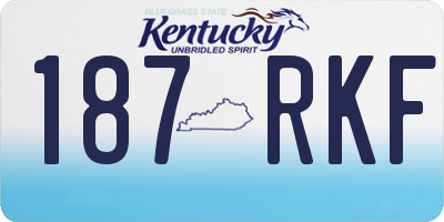 KY license plate 187RKF
