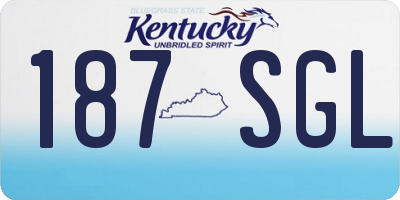 KY license plate 187SGL