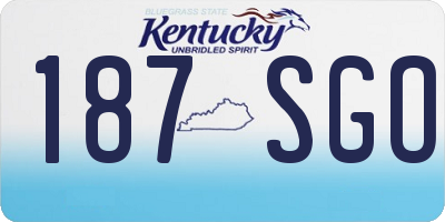 KY license plate 187SGO