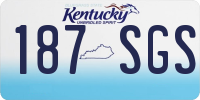 KY license plate 187SGS