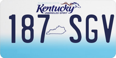 KY license plate 187SGV