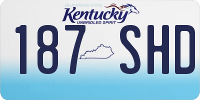 KY license plate 187SHD