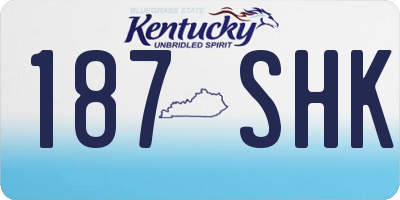 KY license plate 187SHK