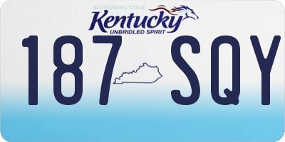 KY license plate 187SQY