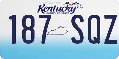 KY license plate 187SQZ