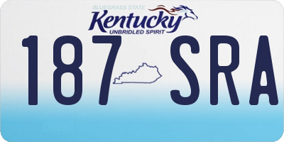 KY license plate 187SRA