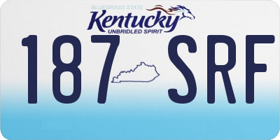 KY license plate 187SRF