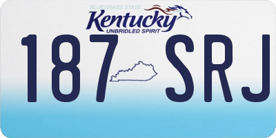 KY license plate 187SRJ