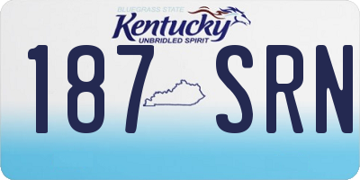 KY license plate 187SRN