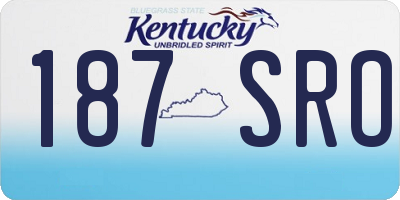 KY license plate 187SRO
