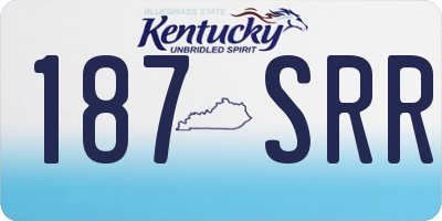 KY license plate 187SRR