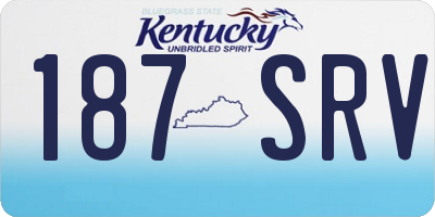 KY license plate 187SRV